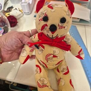 Jo-El Enterprises Inc Vintagr Santa pattern Teddy Bear plush teddy bears